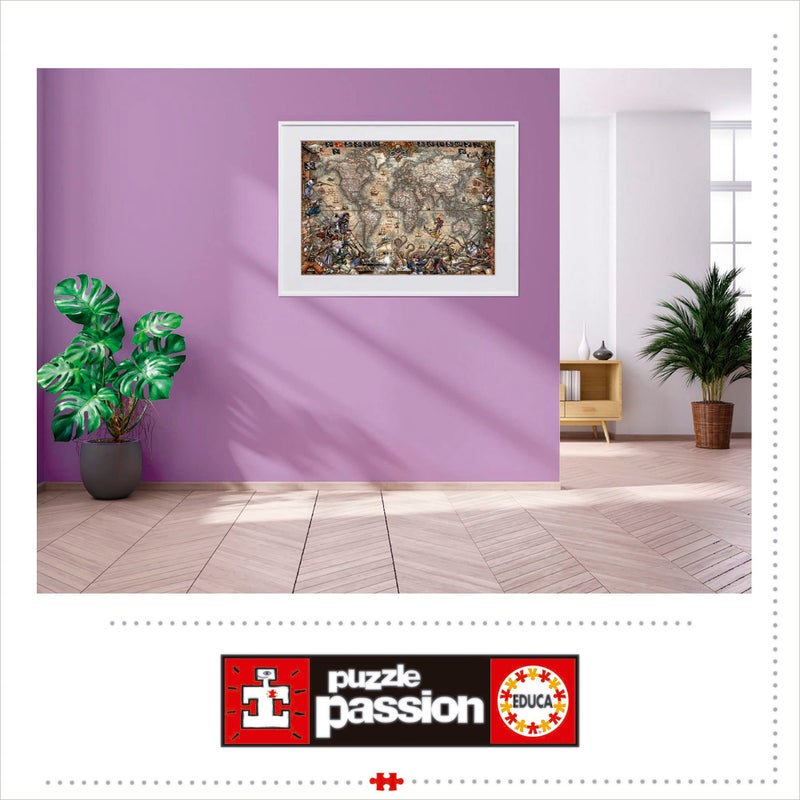 Educa - Pirates Map - 2000 Piece Jigsaw Puzzle - Puzzle Glue Included - Completed Image Measures 37.75" x 26.75" - Ages 14+ (18008) - Image 3